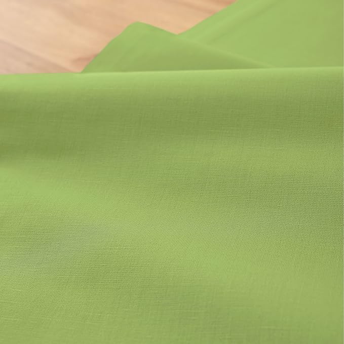 Solino Home Cotton Linen Table Runner 108 Inches Long - Dru Apple Green Dining Table Runner 14 x 108 Inch for Summer - Handcrafted and Machine Washable