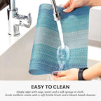 LEXMORE PlaceMats Set of 12 Vinyl/Plastic Woven Place Mats for Kitchen Table Indoor/Outdoor Washable PlaceMat Wipeable Dining Table Mats(Ocean Geode)