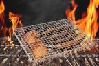 Grill Basket Extra Large,Grill Accessories for Outdoor Grill,Grilling Gifts for Men,Fish Grill Basket, Shrimp Vegetable, Veggie, Barbecue BBQ Rack, Camping Cooking, Unique Detachable Handle