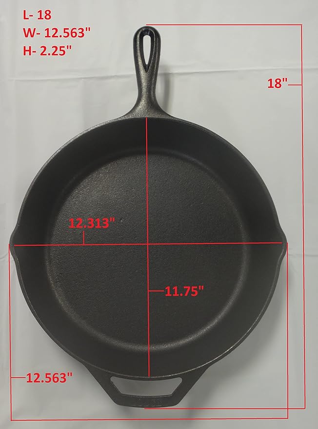 Lodge 12 Inch Cast Iron Pre-Seasoned Skillet – Signature Teardrop Handle - Use in the Oven, on the Stove, on the Grill, or Over a Campfire - Black