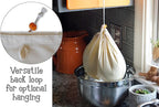 Greek Yogurt Strainer Pouch, Organic Cotton (16"X9") / Reusable Cheesecloth Alternative