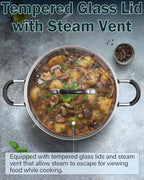 Cook N Home Stainless Steel Cookware Sets 10-Piece, Pots and Pans Kitchen Cooking Set with Stay-Cool Handles, Dishwasher Safe, Silver