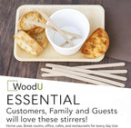 7" Wooden Coffee Stir Sticks - Sustainable Round-End Coffee Stirrers - 1000 Pcs Cocktail Stirrer