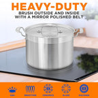NutriChef 8 Qt Heavy-Duty Stockpot with Stainless Steel Lid - Induction Compatible Cooking Pot, Ideal for Soups and Stews