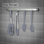 Silicone Spatulas Set Turners Tongs Cooking Utensils Set High Heat Resistant Kitchen Scraper Spatulas for Cooking Mixing Baking BPA Free Dishwasher Safe, Grey