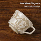 Ceramic Coffee Mug, 12 oz Novelty Unique Teacup with Handle, Stoneware Cup for Tea Mocha Latte Cappuccino Espresso (Butterfly)