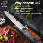Santoku Knife 7 Inch,High Carbon Steel Ultra Sharp Asian Chef Knife with Brazilian Rosewood Handle and Gift Box for Family & Restaurant