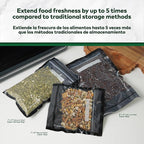 Resealable Zipper Vacuum Seal Bags 7" x 8" (100 Count) 5.5 Mil (Black and Clear) - BPA Free Commerical Grade Food Saver for Storage, Sous Vide, Cookies, Candy, Meal Prep Packaging, Candy, Sealer Bag