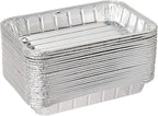 Pack of 20 Disposable Aluminum Foil Toaster Oven Pans-Mini Broiler Pans | BPA Free | Perfect for Small Cakes or Personal Quiche | Standard Size - 8 1/2" x 6"