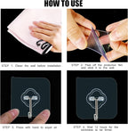 Adhesive Hooks, 32 Pack 33lb(Max) Sticky Hooks, Transparent Reusable Removable Adhesive Hooks for Hanging, Wall Hooks for Hanging Can be Use for Kitchen Bathroom Shower Outdoor Home Improvement