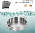 LOLYKITCH 8.5-10 Inch Tri-Ply Stainless Steel Frying Pans and 12 Inch Sauté Pan with Lid,Induction Cookware Set,Multipurpose and Detachable Handle,Dishwasher and Oven Safe