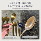 JazzUpCo Ava Flatware Flatware non toxic 18/10 stainless steel dishwasher safe (Matte Gold, 8 Person Set (40 Pieces))