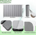 JINGYAN Large Stone Dish Drying Mat for Kitchen Counter, Foldable Diatomaceous Earth Absorbent Mat, Quick Dry Collapsible Drying Pad for Dishes & Utensils, Kitchen Sink Mat, 24x16 Inch- Gray