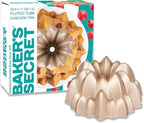 Baker's Secret Fluted Cake Pan, Cake Pans, Novelty Cake Pan, Die Cast Aluminum Cake Pans, 2 Layers Non-stick Coating, Novelty Cake Pan - The Cast Aluminum Collection (Cascade)