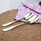 Alata Kate Champagne Gold Mirror 40-Piece Silverware Set,Service for 8,Stainless Steel Flatware Set,Mirror Cutlery Set,Dishwasher Safe