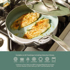 Bloomhouse - Two Time Oprah's Favorite Things Winner - 8 Piece Triply Stainless Steel Pots and Pans Cookware Set W/Sage Green Non Toxic Pro Ceramic Non Stick Interior