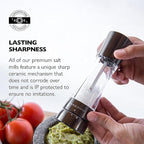 COLE & MASON Derwent Salt Grinder - Gunmetal Mill Includes Gourmet Precision Mechanism and Premium Sea Salt