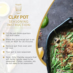 Authentic Chamba Casserole - Elegant Handmade Black Clay Cooking Pot with Cover - Perfect for Soups, Stews, Braises & More - Versatile & Durable - Stovetop Safe - 1 Qt.- Very Small Pot