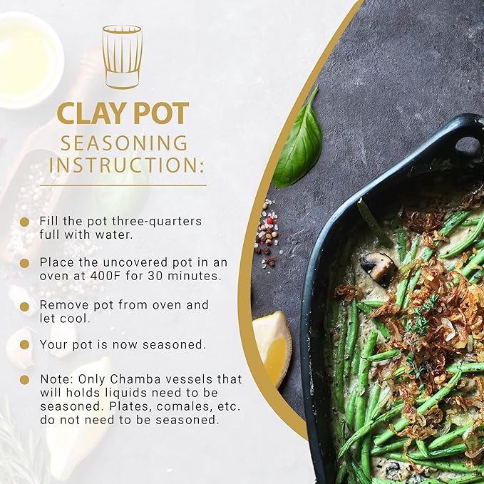 Authentic Chamba Casserole - Elegant, All-Natural Black Clay Casserole - Stovetop & Oven Safe – Handmade in Colombia - 1.5-Quarts V. Small Pot