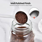 U-Taste Coffee Scoop 2 Tablespoon: 18/8 Stainless Steel Measuring Scooper for Ground Coffee, Bean, Powder, Espresso, 6.9in Long Handle Metal Meaure Spoon for Canister, Jar (2Tbsp/30ml, Silver)