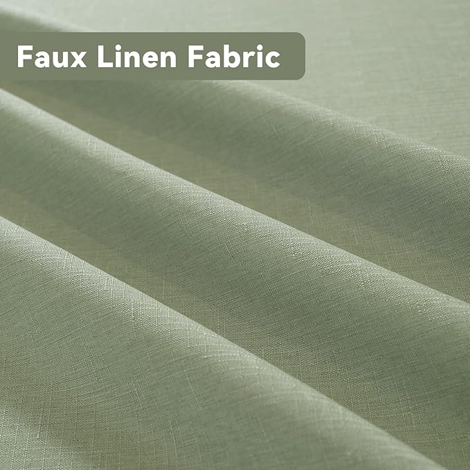 Laolitou Square Table Cloth Linen Waterproof Textured Green Tablecloth, Washable Wrinkle Free Spill Proof Fabric Tablecloths for Dining Table Farmhouse Kitchen Holiday, 60x60 Inch