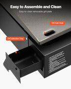 VEVOR Gas Griddle, 2 Burner Tabletop Griddle, 22 inch Portable Griddles Propane with Lid, Oil Drain Hole & Oil Collection Tray, 22000BTU Camping Flat Top Grill for Outdoor Cooking, Tailgating