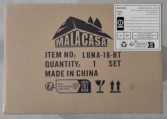 MALACASA Plates and Bowls Sets, 18 Pieces Modern Porcelain Dinnerware Set for 6 White Kitchen Dinner Ware Set wtih Black Rim Ceramic Dishware Dishes Microwave and Dishwasher Safe, Series LUNA