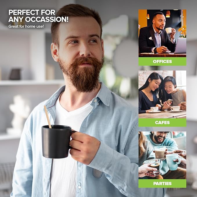 500 Count Wooden Coffee Stir Sticks, Bulk Wood Stirrers for Coffee and Tea, Disposable Drink Stirrers for Hot Drinks, 5 Inch Wooden Coffee Stirrers for Home, No Plastic Stir Sticks