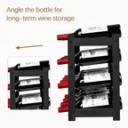 VASMIA Wine Rack, 4-Tier Bamboo Wine Racks Countertop,Sturdy and Durable Wine Storage Cabinet Shelf,16 Bottles Wine Holder for Kitchen Pantry, Black