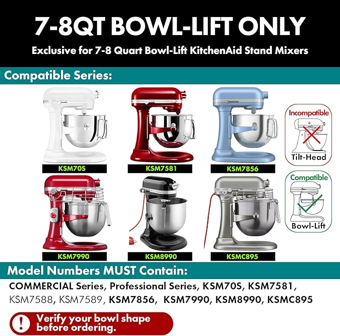 Spiral Dough Hook Replacement for KitchenAid 7/8 Qt.