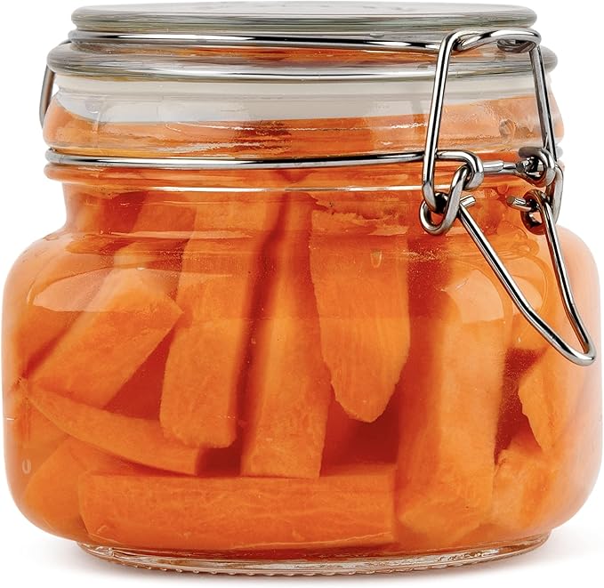 Galashield Glass Jars with Lids Food Storage Airtight Leak Proof Canisters Kitchen [17 oz] Clear