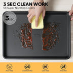 2 Pack Cookie Sheets for Baking, Ceramic Quarter Baking Sheet Pans Set, Thicker Carbon Steel Baking Sheets Non Stick, 12.8 x 9 Inch Baking Trays for Oven