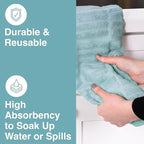 All-Clad Solid Kitchen Towels: Highly Absorbent, Super Soft Long Lasting - 100% Cotton, 17"x30" Tea Towels for Cleaning & Drying Dishes, Pans, Glassware, or Countertops, (2-Pack), Rainfall