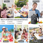 Cooler Backpack, Lightweight and Soft Backpack Cooler for Men Women, Insulated Lunch Bag for Camping Traveling Hiking