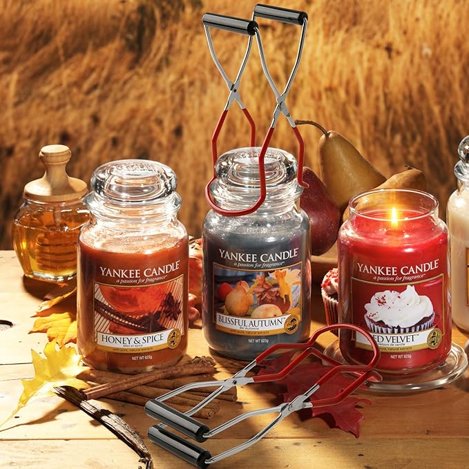 Eeoyu Canning Jar Lifter Tongs Stainless Steel Jar Lifter with Grip Handle for Home Kitchen (Red)