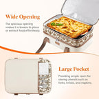Lifewit Double Decker Casserole Carrier for Hot or Cold Food, Insulated Casserole Baking Dish Bag Food Carrier, Lasagna Holder for Potluck/Parties/Picnic/Cookouts, Fits 9"x13" Baking Dish, Cream