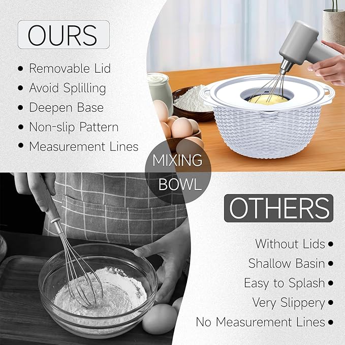 4-1 Colander with Bowl Set - Pasta Strainer - Colander for Kitchen - Strainers and Colanders Rice Strainer Fruit Cleaner Veggie Wash Sink Strainer Kitchen Essentials - White