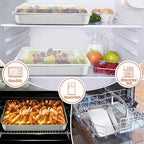 Herogo Baking Pan with Lid, 9 x 12 Inch Stainless Steel Nonstick Deep Pan, Rectangle Cakes Bakeware with Lid for Brownies Casseroles, Non Toxic & Dishwasher Safe, Set of 4