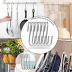 30 Pack Heavy Duty S Hooks Pan Pot Holder Rack Hooks Hanging Hangers S Shaped Hooks for Kitchenware Pots Utensils Clothes Bags Towels Plants
