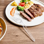 JOLLY CHEF [300 Count] Clear Plastic Forks,Heavy Duty Disposable Forks Plastic Utensils Perfect for Home, School, Party, Restaurant or Daily use