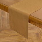 Solino Home Linen Table Runner 48 Inches - 100% Pure Linen Caramel Table Runner 14 x 48 Inch Ideal for Dresser and Coffee Tables - Summer, Fall, Autumn - Fete