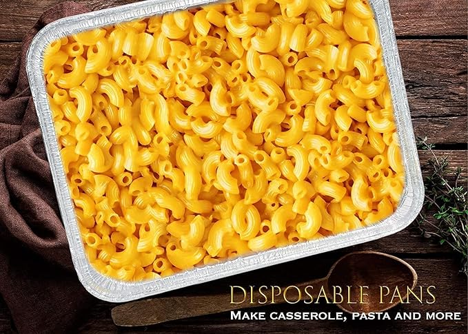 EHOMEA2Z Aluminum Pans Disposable Half Size (10 Pack) – MADE IN USA – 9x13 Heavy Duty Foil Pans, Durable & Recyclable Baking Pans, Eco-Friendly, Lightweight, Great for BBQ, Parties & Catering