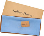 Solino Home Linen Table Runner 72 Inches Long - 100% Pure Linen Provence Blue Dining Table Runner 14 x 72 Inch for Summer - Fete