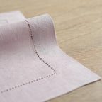 Solino Home Lilac Linen Tablecloth 52 x 52 Inch - 100% Pure Linen Square Table Throw - Classic Hemstitch, Machine Washable Table Cloth for Summer