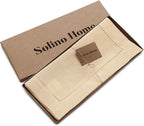 Solino Home Linen Hemstitch Table Runner 60 Inches - 100% Pure Linen Beige Table Runner 14 x 60 Inch Ideal for Dresser and Coffee Tables - Summer, Fall, Autumn - Classic Hemstitch
