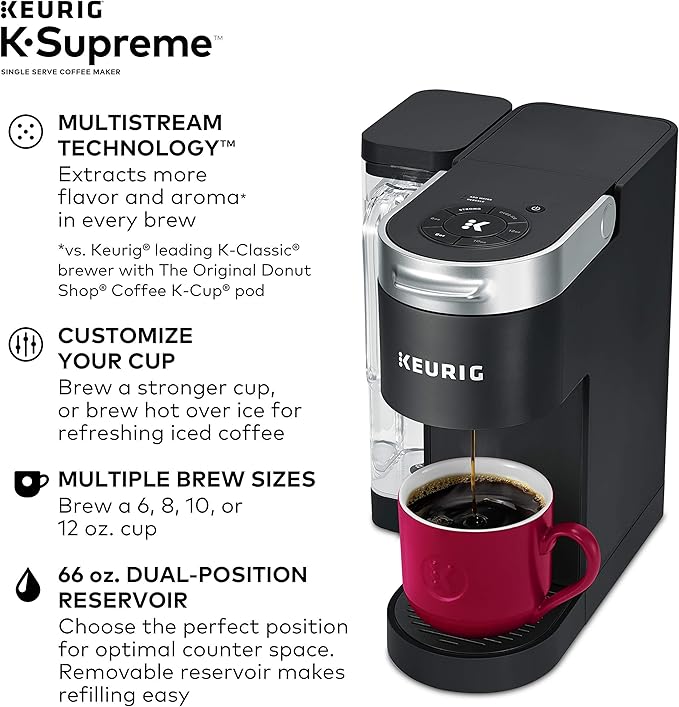 Keurig® K-Supreme Single Serve K-Cup Pod Coffee Maker & Brewer Cleanse Kit For Maintenance Includes Descaling Solution & Rinse Pods