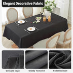 Laolitou Square Table Cloth Linen Waterproof Textured Black Tablecloth, Washable Wrinkle Free Spill Proof Fabric Tablecloths for Dining Table Farmhouse Kitchen Holiday, 60x60 Inch