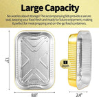 15 Pack Heavy Duty Aluminum Foil Pans with Lids 9x13, Gold Aluminum Foil Baking Pan Half Size Double Thick Tin Foil Food Container with Lids for Baking, Meal Prep, Freezer and Takeout