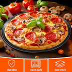 Round Pizza Pans with Holes, 4pc Set - Perforated Non-Stick Pizza Baking Pans for Oven, 9/10/11/12 Inch