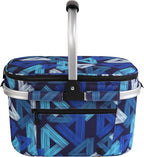 ALLCAMP Insulated Cooler Bag Portable Collapsible Picnic Basket Cooler with Sewn in Frame (Medium Triangle Pattern)